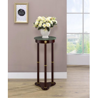 Coaster Furniture 3315 Round Marble Top Accent Table Merlot